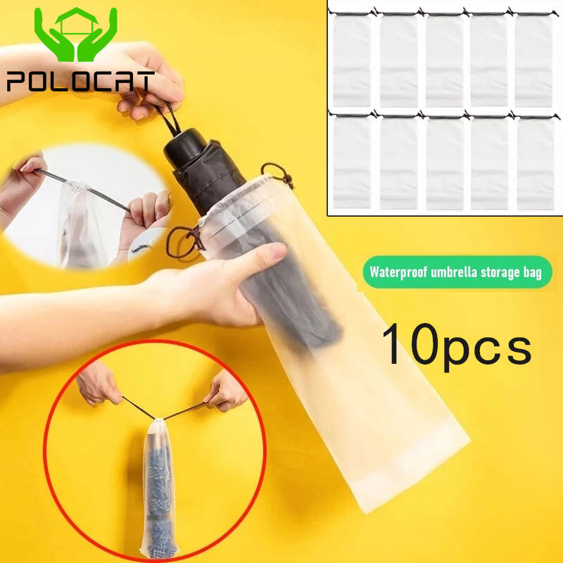 Polocat 10 chiếc túi đựng ô mờ mờ eva túi xếp đồ dây rút tại nhà chống nước đóng gói ô