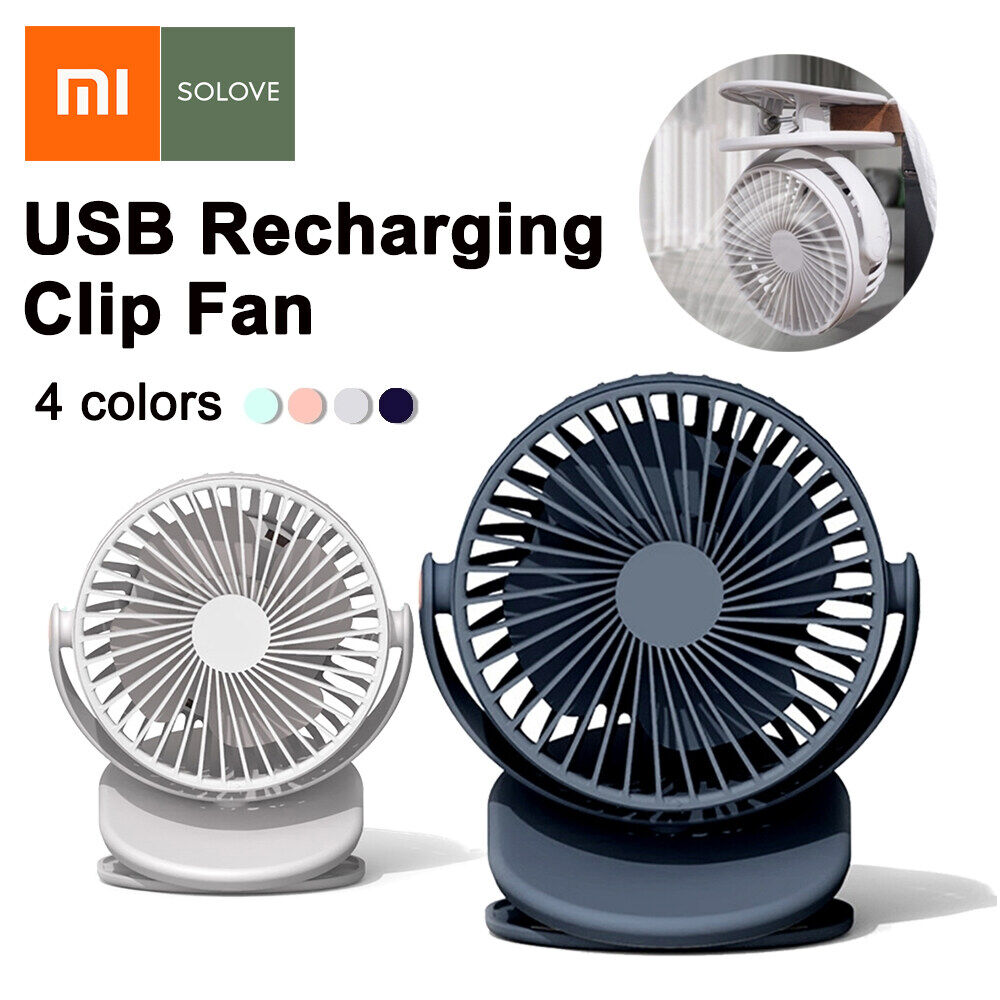 Xiaomi SOLOVE F3 Quạt Kẹp Nguồn Điện Kép USB Quạt Để Bàn Không Ồn Xoay 720 Độ Mini Cầm Tay Cho Gia Đình Văn Phòng