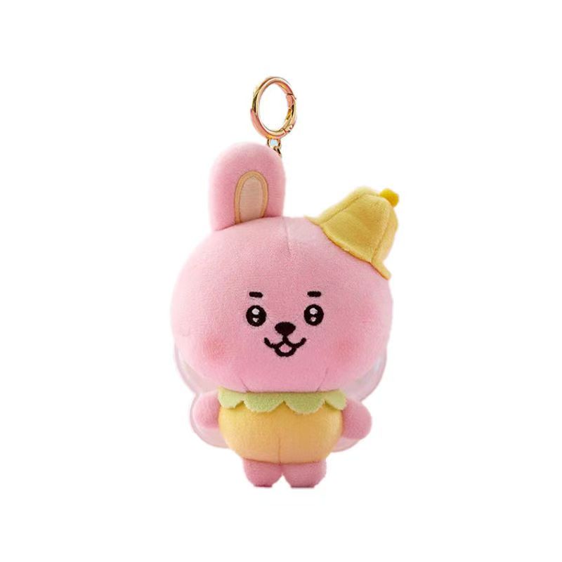 BT21 Spring Fairy Tale & Bee Series Cute Plush Keychain Jungkook V Taehyung Character Bag Pendant Kawaii Collectible Gift for Girls