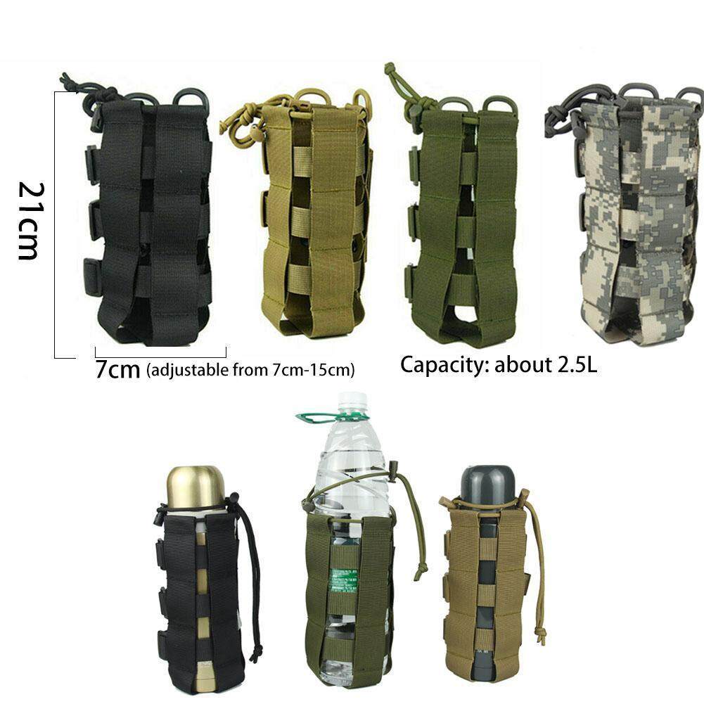 Outdoor Handlebar Water Bottle Bag Military Hiking Belt Holder Kettle Pouch