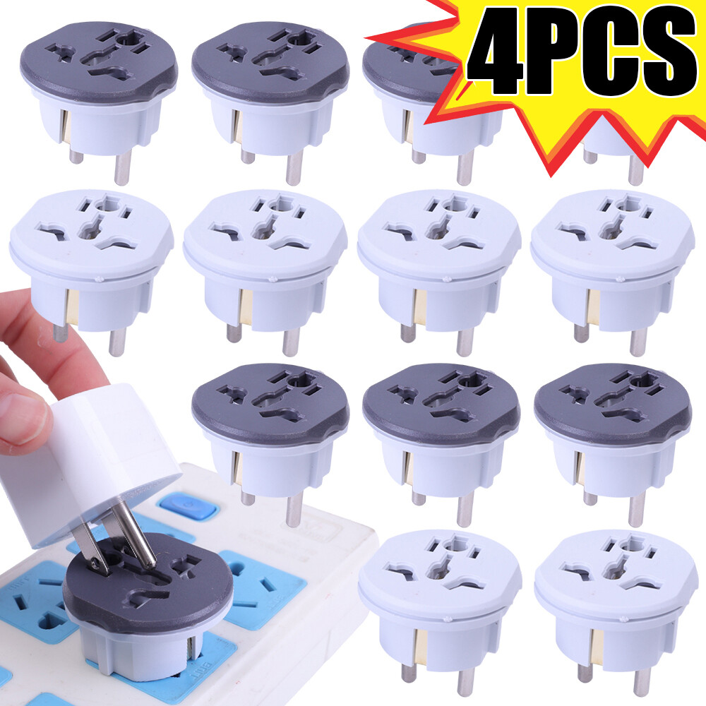 4 cái tiêu chuẩn EU phích cắm Bộ chuyển đổi ổ cắm khi đi du lịch ổ cắm 16A 250V AC Bộ chuyển đổi nguồn sạc điện sạc chuyển đổi phích cắm