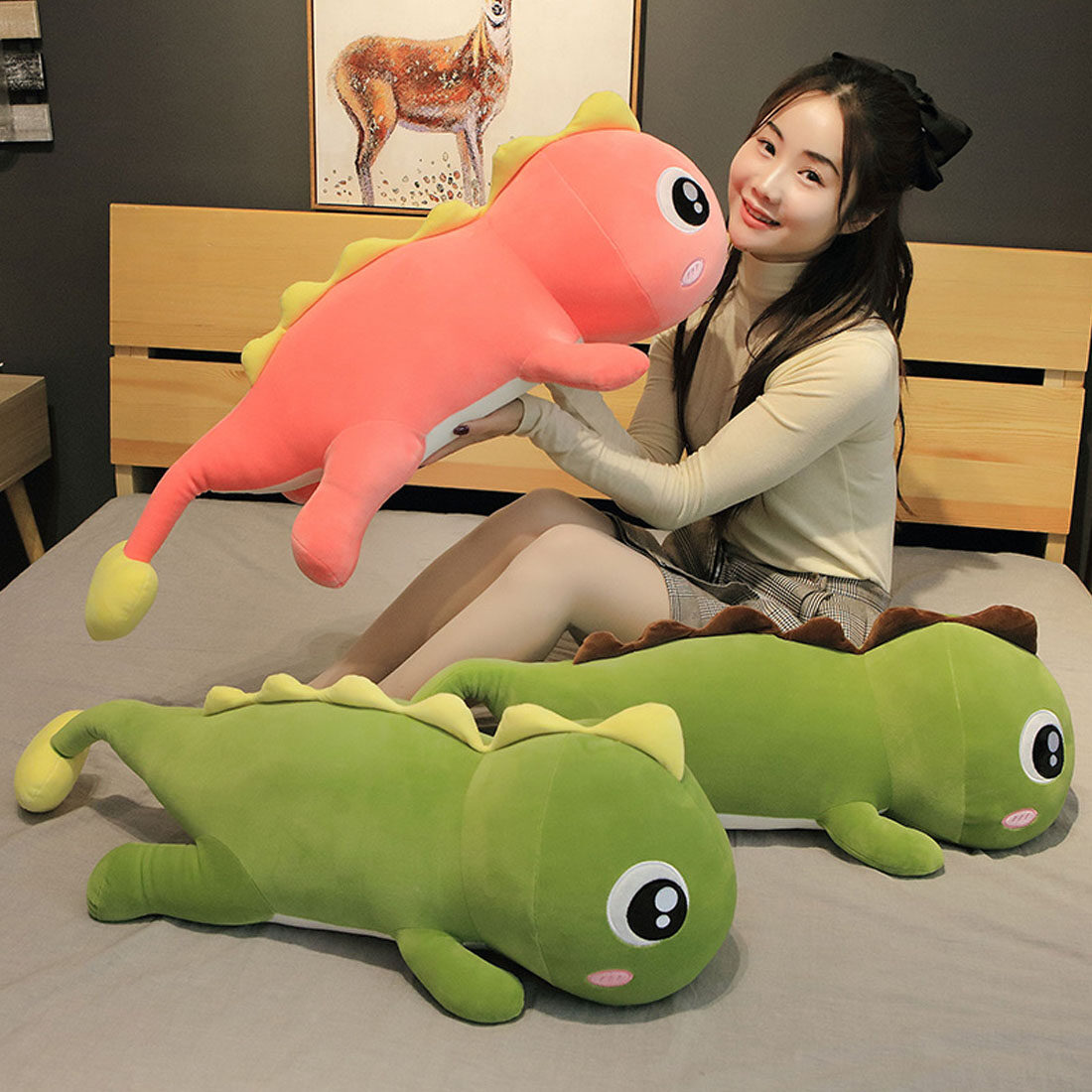 75-125cm New Big Size Long Lovely Dinosaur Plush Toy Soft Cartoon Animal  Doll Stuffed Boyfriend Sleeping Pillow Kid Girl Birthday Gift | Lazada