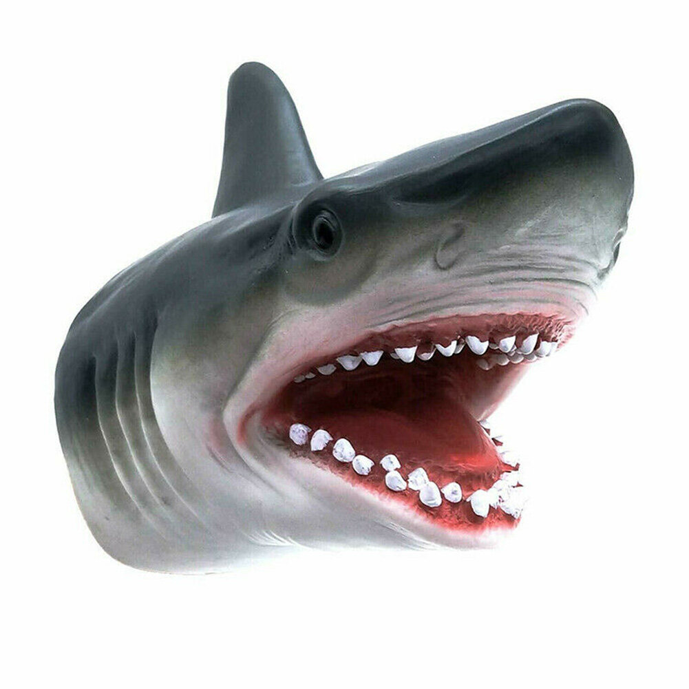 PAPITE【On Sale】Children's Soft Rubber Animal Gloves Toy Simulation Shark  Puppet Hand Animal Dinosaur and Model R4W1