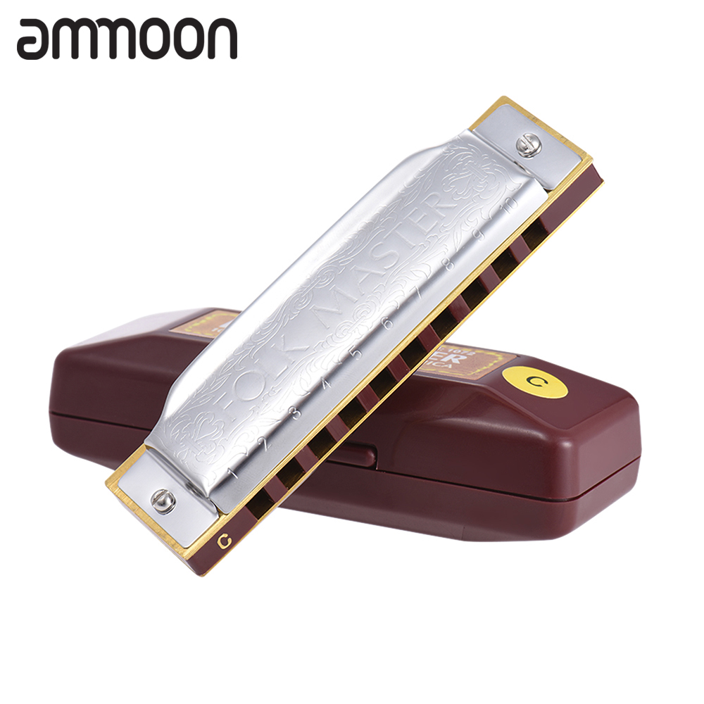 Suzuki 1072-c harmonica diatonic 10 lỗ tiêu chuẩn folkmaster key of c 20 tone cho học sinh mới bắt đầu