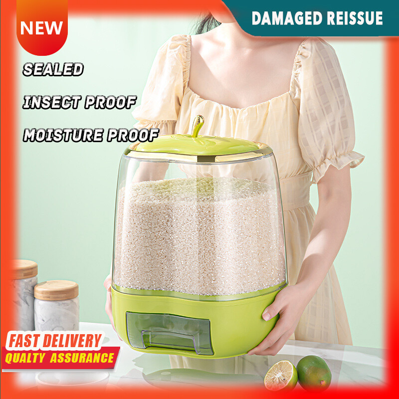 Gambar Household Large capacity Insect proof and Moisture proof Sealed Rice Bucket Miscellaneous Grain Bucket Automatic Rice Bucket Rice Bucket