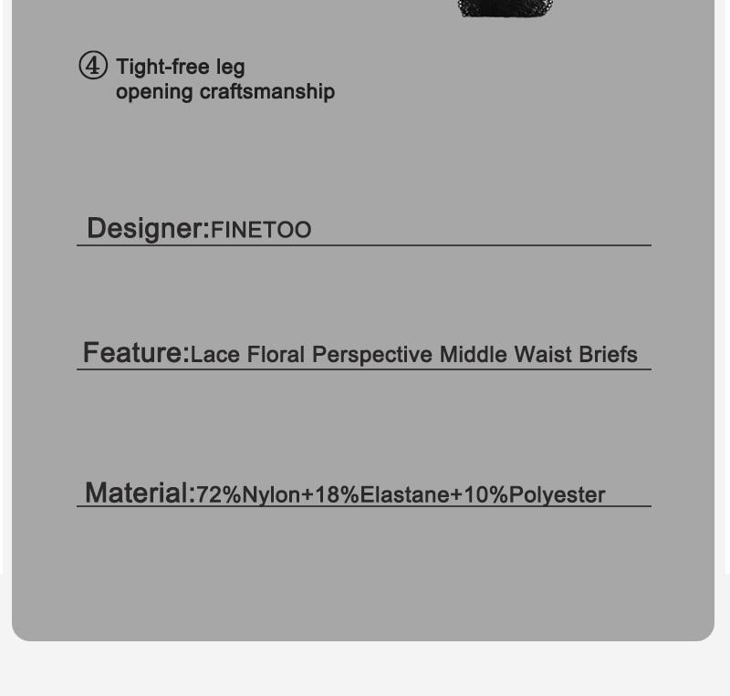 FINETOO Quần Lót Xuyên Thấu Ngoại Cỡ Đồ Lót Nữ Gợi Cảm, Quần Lót Ren Hoa Quần Lót Nữ Cho Nữ, Pantys Thân Mật
