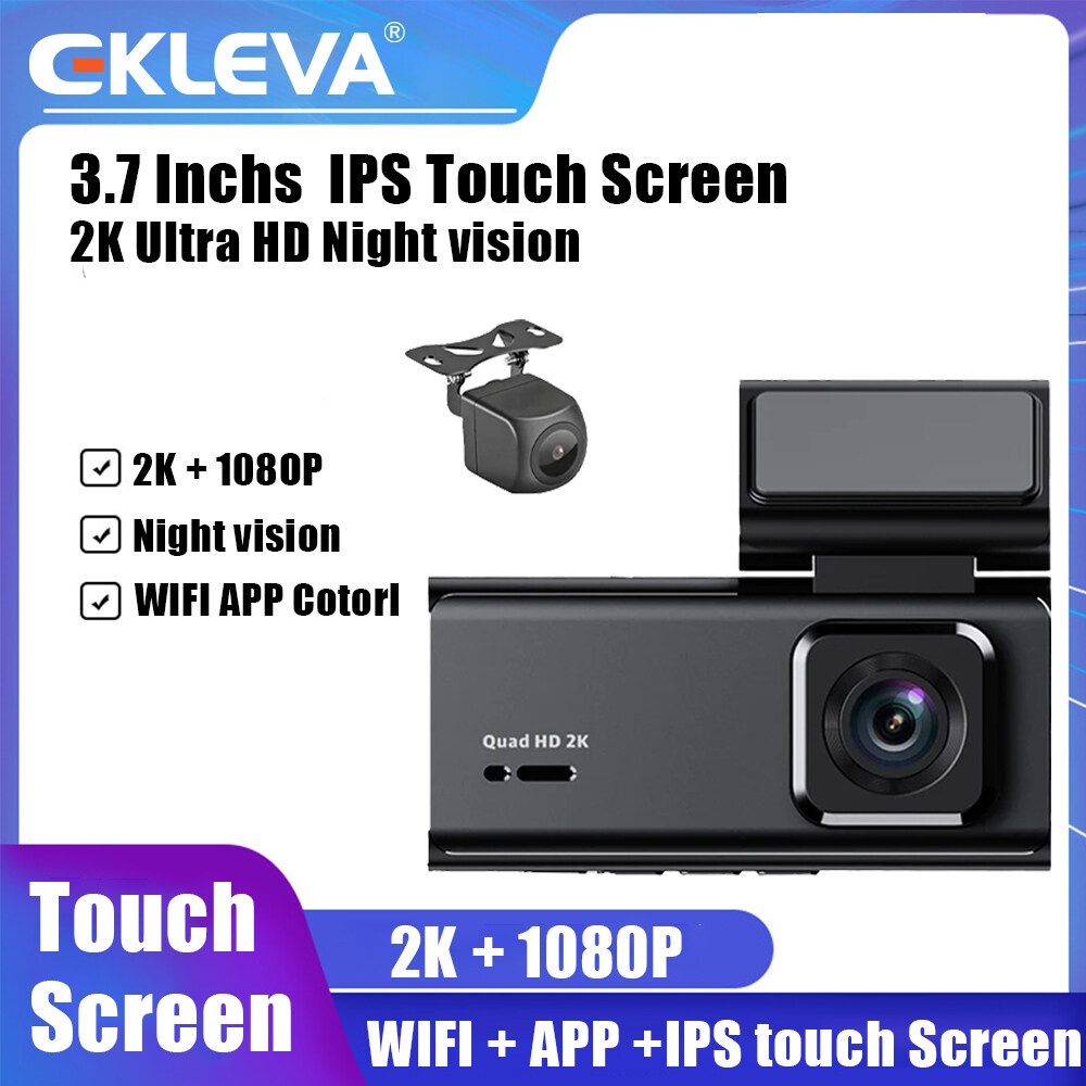 Ekleva Camera ô tô 2K Dash Cam phía trước và phía sau 1440P + 1080P HD