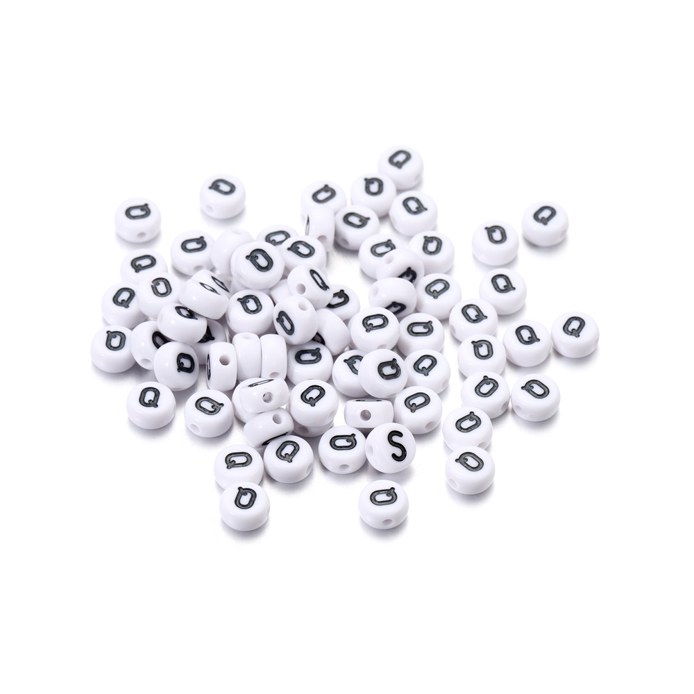 St.kunkka 100pcs/pack 7mm Acrylic Spacer Beads Letter Beads Alphabet Beads For Jewelry Making DIY Handmade Accessories