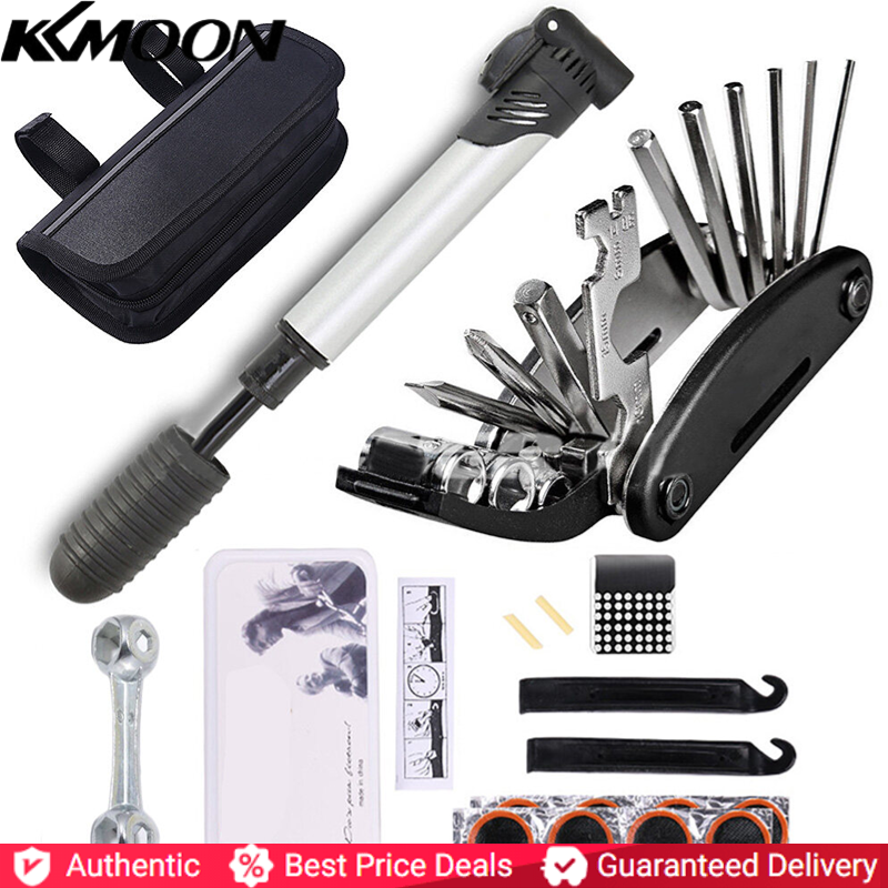 Lốp Xe Đạp Công Cụ Sửa Chữa Kit 16 Trong 1 Multi-Chức Năng Bộ Dụng Cụ Xe Đạp Với Máy Bơm Nhỏ, Đi Xe Đạp Sửa Chữa Cơ Khí Công Cụ Sửa Chữa Với Lốp Vá, Rắn Cờ Lê, Túi Xách Tay,