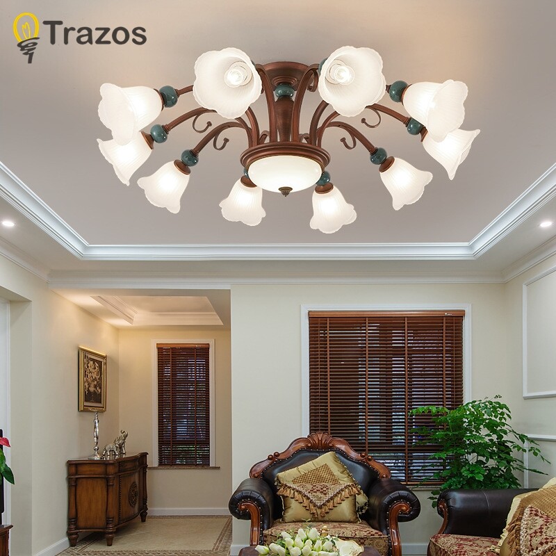 Beautiful Pastoral Style Living Room Ceiling Lights Modern Bedroom Restaurant Ceiling Lamp Originality LED Indoor Decorate Luminaire ราคา 6,343 บาท*ส่งฟรี