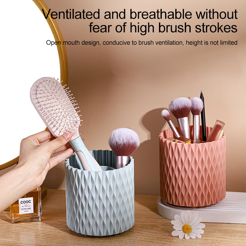 Beautybigbang hộp đựng cọ trang điểm, hộp đựng cọ xoay 360 ° hộp đựng cọ trang điểm 5 ngăn hộp đựng và sắp xếp đồ trang điểm tiện ích
