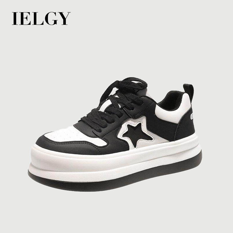 IELGY fashionable all-match star big toe shoes college style round toe increase all-match student skate shoes women ราคา 519 บาท*ส่งฟรี