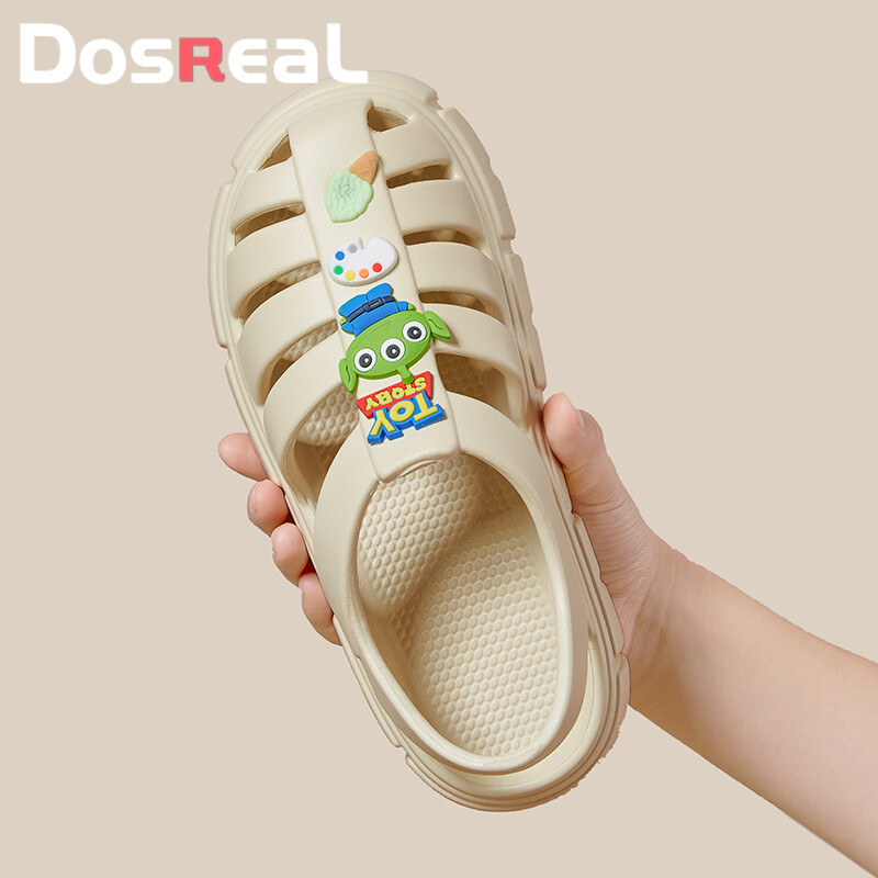 DOSREAL Classic Clog Platform Flat Ssandals for Woman Non-slip slipper Hole Shoes for Women Thick Sole Summer Slippers Casual Beach Shoes ราคา 262 บาท*ส่งฟรี