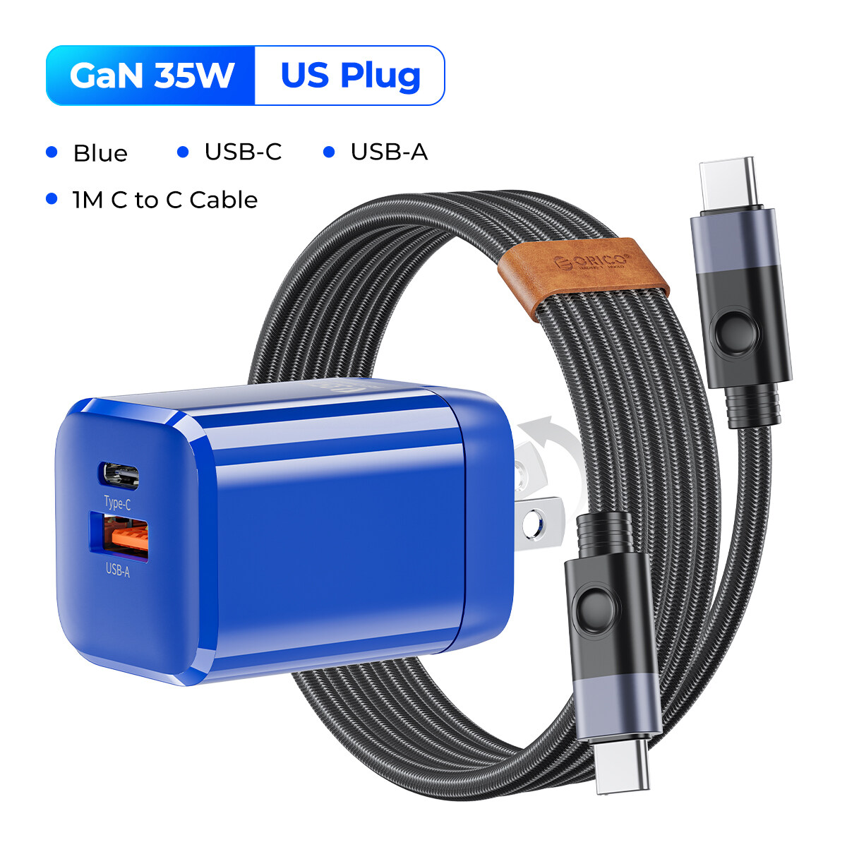 ORICO gan 35W sạc nhanh USB cổng kép sạc điện thoại di động USB Bộ chuyển đổi sạc cho iPhone Samsung