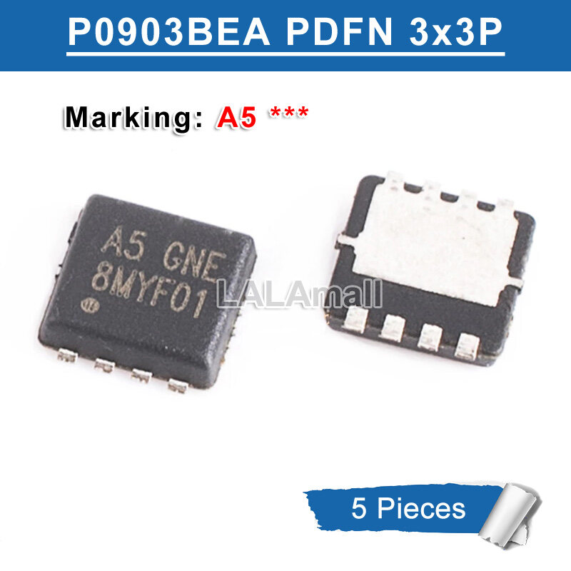 5pcs p0903bea pdfn 3x3P đánh dấu A5 GNA gnb GNC GND dfn SMD 30V/48a n-kênh mosfet mới ban đầu IC