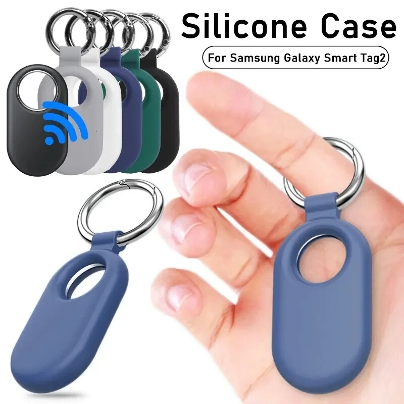 Silicone Vỏ bảo vệ cho Samsung Galaxy thẻ thông minh 2 chống trầy xước Thiết bị theo dõi fundas với chìa khóa nhẫn cho Samsung smartag2