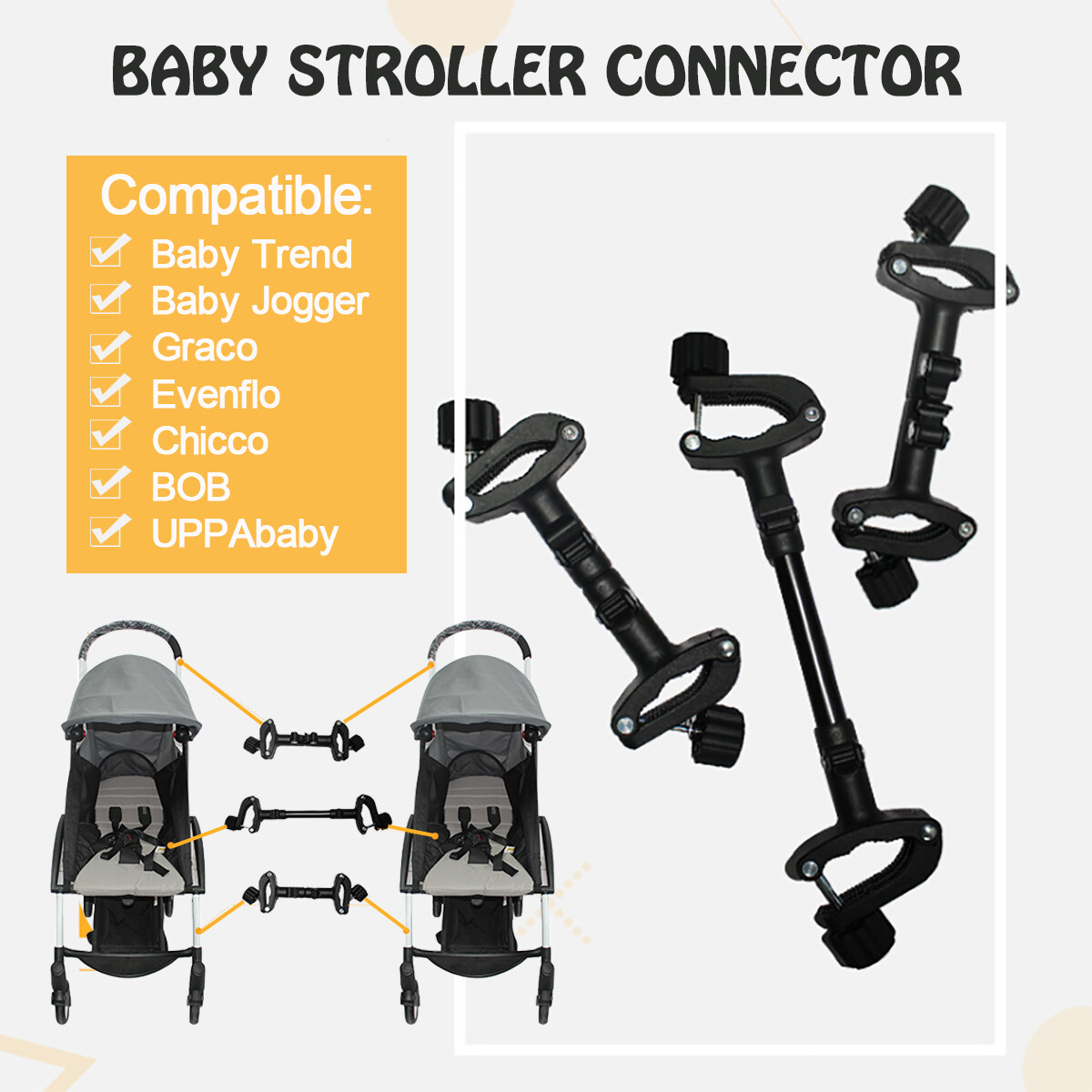 double stroller connectors