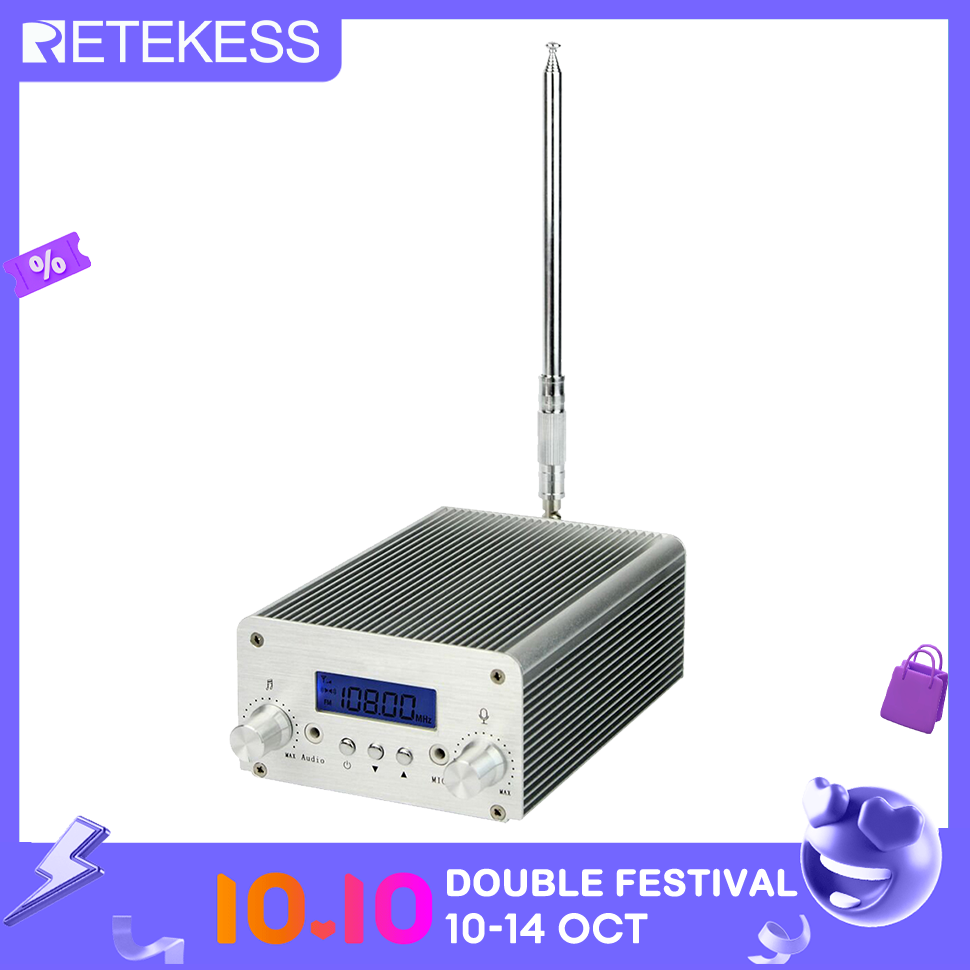 Retekess TT105 Wireless Tour Guide Monitoring Voice Audio Transmission System 2.4GHz Church Translation with 30 Receivers and TT009 Charge Case 