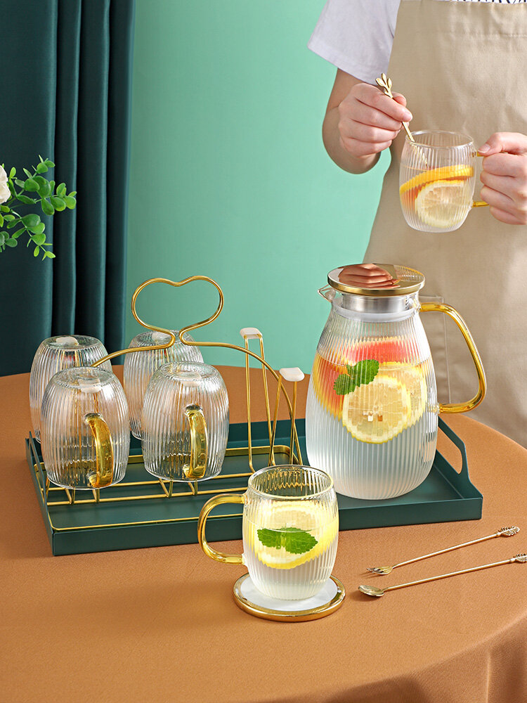 Gambar Light Luxury Cup Water Cup Set Home Living Room Nordic Tea Set Tea Cup Kettle Cup Water Set Drinking Water Cup Set