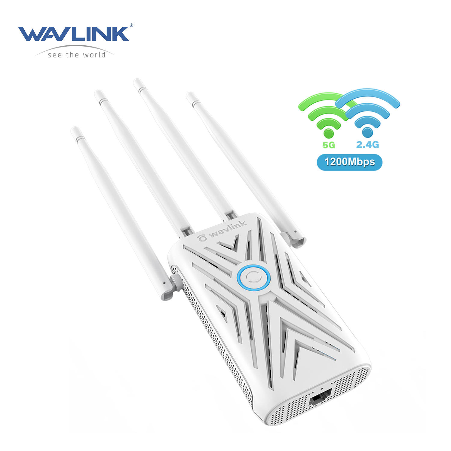 Wavlink AC1200 Dual Band WiFi Extender with 4 high gain antennas