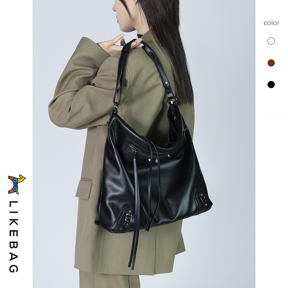 LIKEBAG fashion trend tote bag simple large capacity ladies bag pu leather tassel messenger shoulder handbag for women ราคา 1,299 บาท*ส่งฟรี