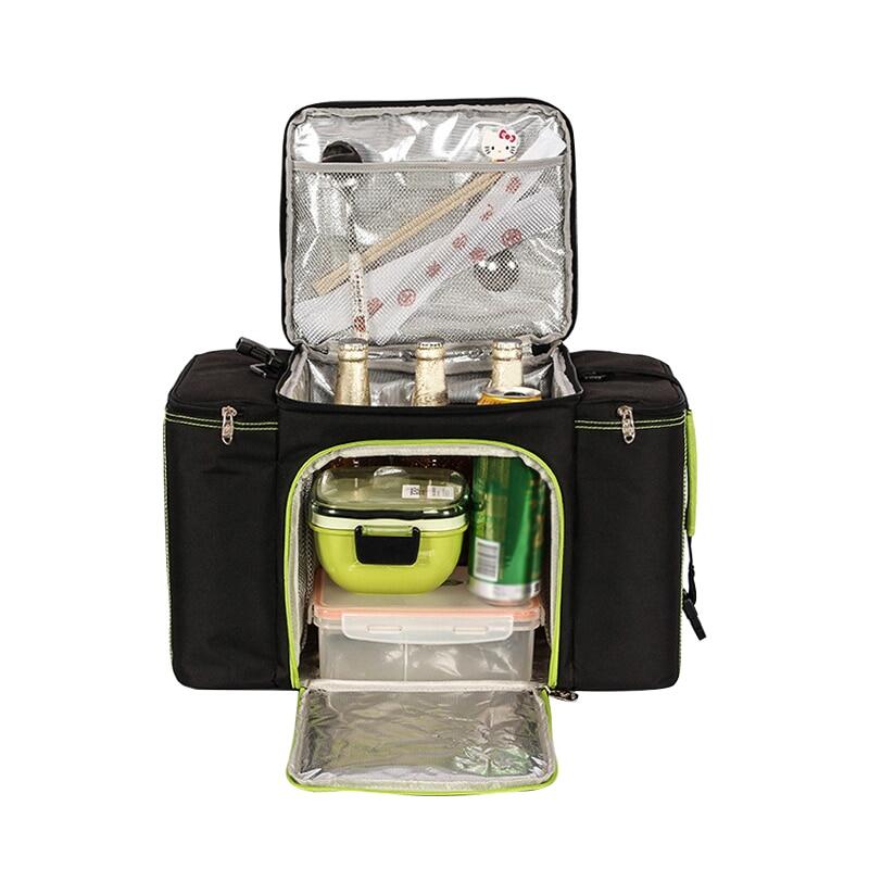 Gambar Big Capacity Cooler Bag Black Cold Thermal Picnic Lunch Tote Pouch Student Portable Milk Food Insulation Organizer Accessories