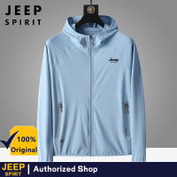 JEEP SPIRIT เสื้อโค้ทกันแดดของผู้ชายเสื้อคลุมเสื้อแจ็กเก็ตบางมีฮู้ดป้องกันบังแดด UV เสื้อผ้าตกปลาแจ็คเก็ตกลางแจ้งท่องเที่ยว