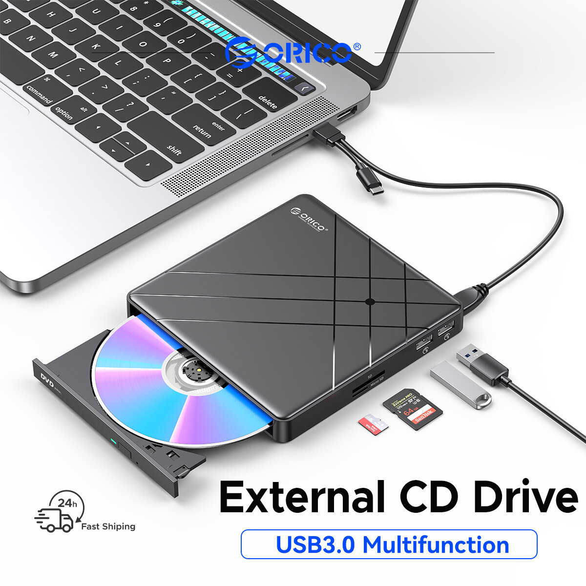 ORICO USB cắm ngoài 3.0 Trình điều khiển quang học CD/DVD-ROM Combo DVD RW ổ Ghi Rom Đầu ghi cho máy tính để bàn cửa sổ máy tính xách tay Mac OS