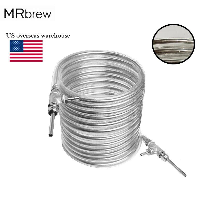 Gambar Enfriador De Desparasitante De Acero Inoxidable, Intercambiador De Calor De Mosto, Supereficiente, 9,52X0,5X10m, Herramientas De Refrigeración Para Homebrew