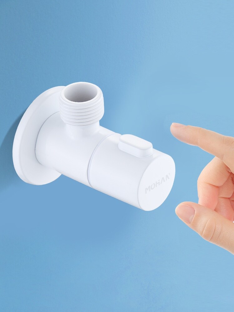 Gambar White triangle valve of eight kitchen full copper valve water heater hot and cold water 4 separate water household toilet accessories