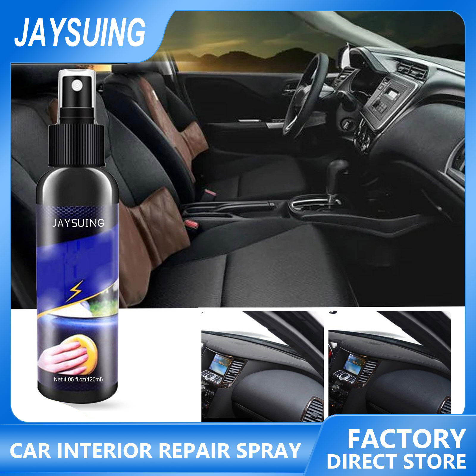 Jaysuing Car Interior Spray Auto Leather And PP Liquid Repair Agent Restores And Renews Car Plastic Trim Restorer Exterior Rubber Parts Renovator Aivc Back To Black Shine Coating Polish Repair Spray Car Detailing ราคา 178 บาท*ส่งฟรี