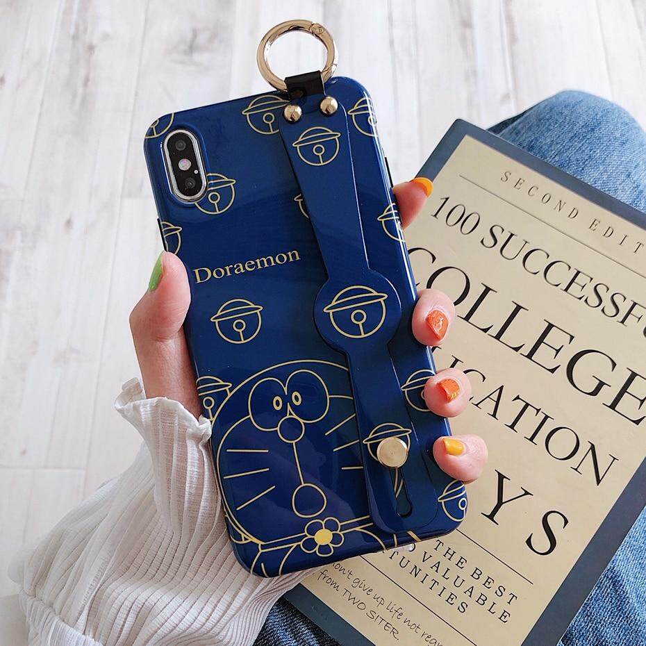 Doraemon Kartun Casing Ponsel Untuk IPhone 7 6 6S 6 Plus X XR X Max Mewah Lucu Anime Tali Pergelangan Tangan Funda Penutup Berdiri Untuk IPhone X Doraemon Kartun Casing Ponsel Untuk IPhone 7 6 6S 6 Plus X XR X Max Mewah Lucu Anime Tali Pergelangan Tangan Funda Penutup Berdiri Untuk IPhone X
