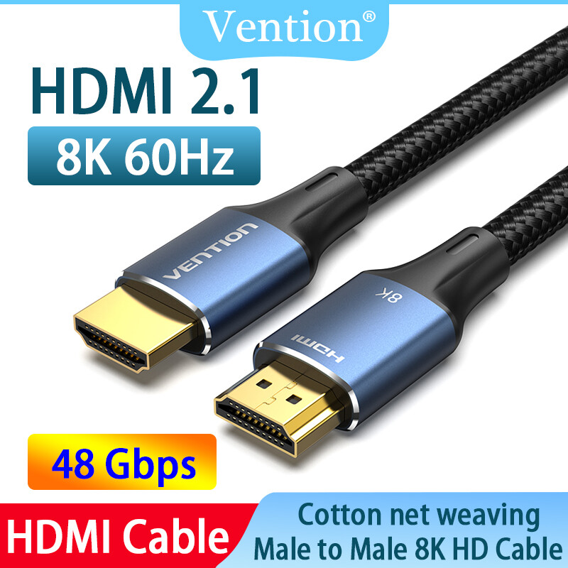 Vention 8K HDMI 2.1 Cable 4K 120Hz 48Gbps Aluminium alloy braid for USB C HUB PS5 TV Box Dolby Atmos HDR10+ HDMI Splitter Swictch Digital PC PS4 TV HDMI Cables 2.1 Giá 196,795 Đồng*Miễn phí vận chuyển