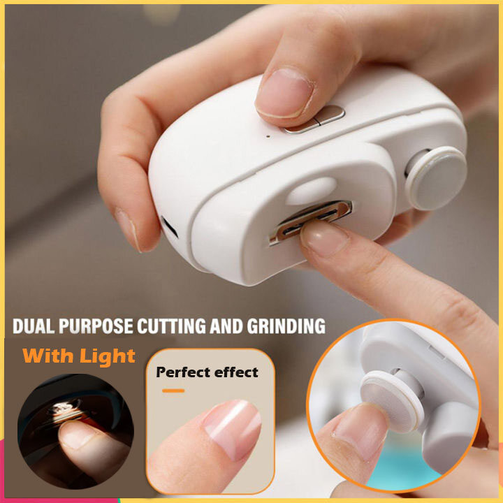 2 trong 1 điện ail Clipper với ánh sáng tự động dụng cụ cắt móng với ánh sáng