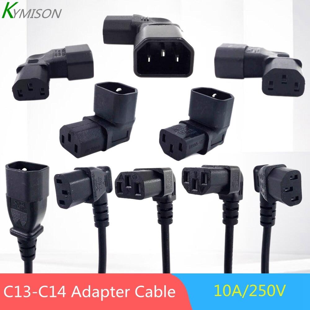 Iec60320 C13 góc chuyển đổi góc Cáp nối C13 để C14 PDU góc cáp điện Đầu Đực thành đầu cái nguồn AC dây 10A 250V