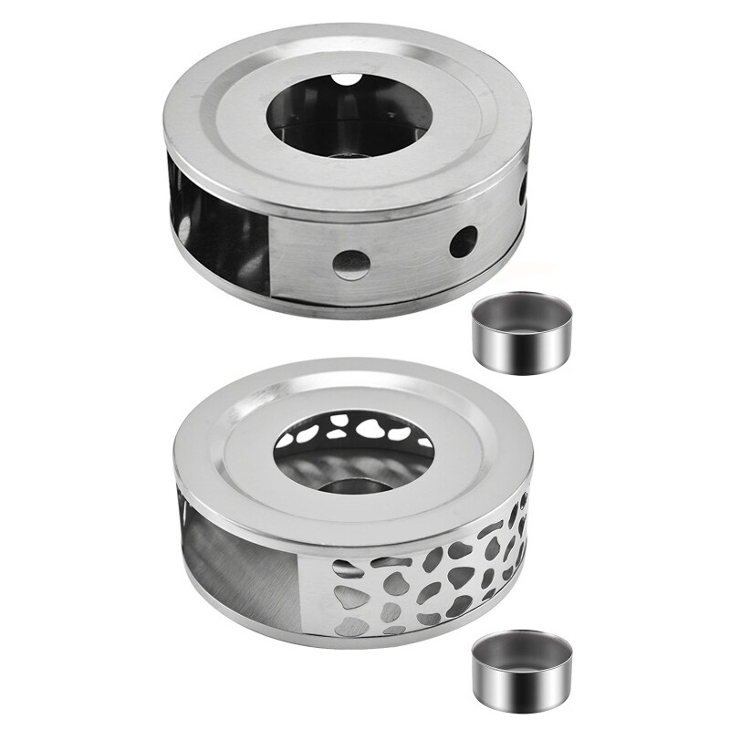 Gambar Base Coffee Tea Drink Warmer Durable Stainless Steel Tea Pot Warmer Tea Candle Holder Teapot Trivets Holder