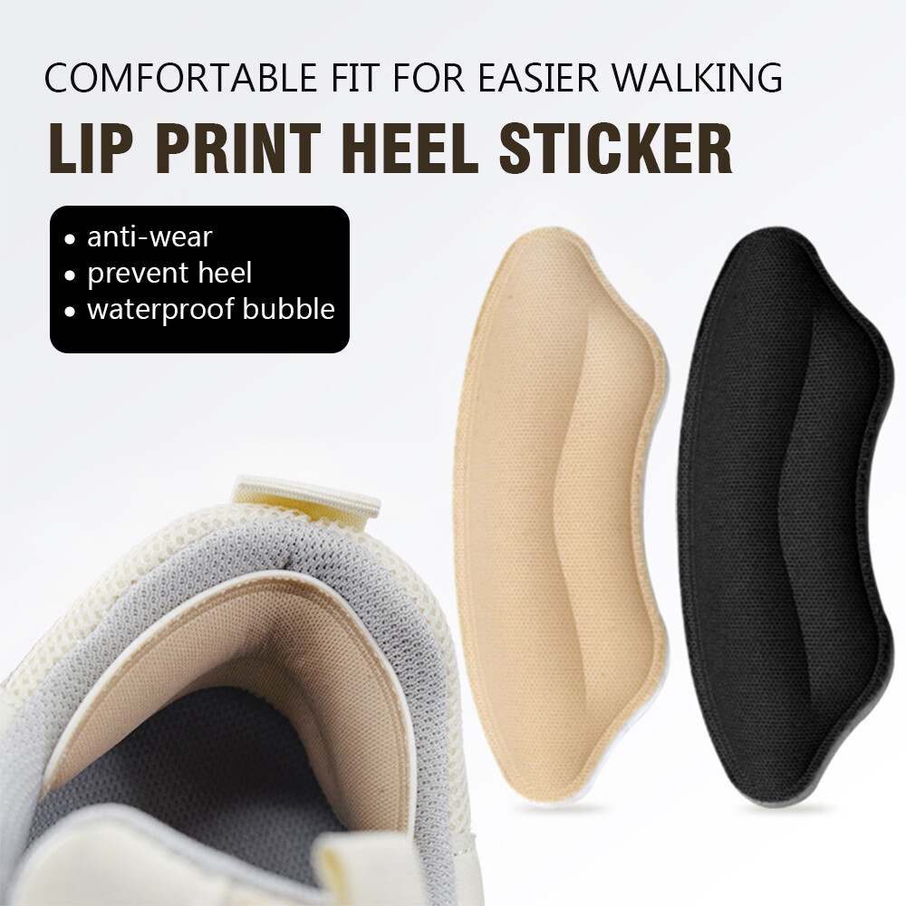 【Free Shipping】1 Pair Lip Print Shape Heel Stickers Insoles Self-adhesive Breathable Anti-Abrasion Foot Pain Relief Sneakers High Heels Pads