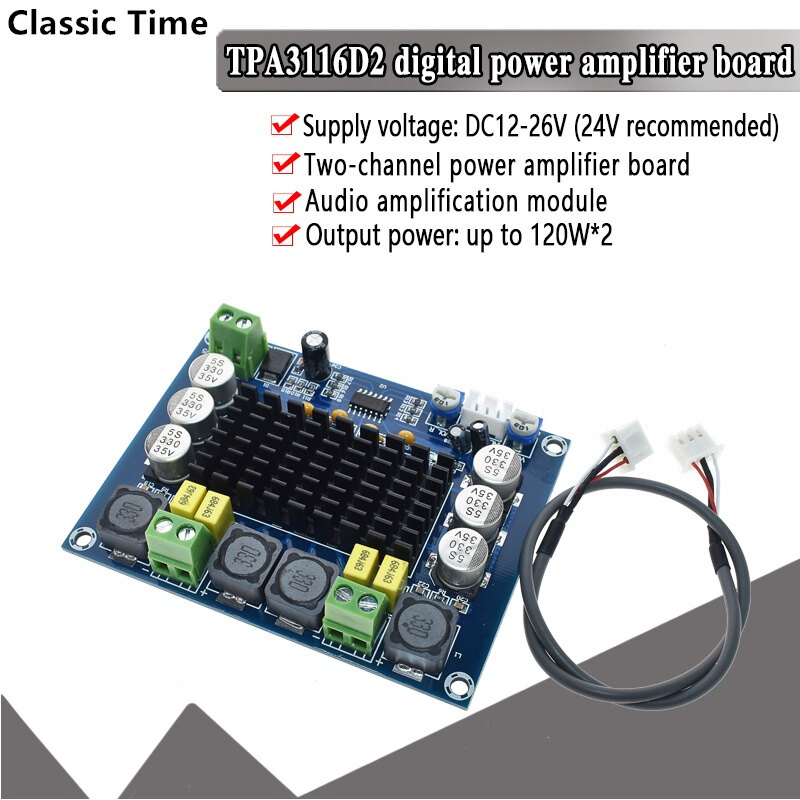 TPA3116D2 hai kênh stereo kỹ thuật số công suất lớn bảng mạch khuếch đại công suất âm thanh 2*120W XH-M543