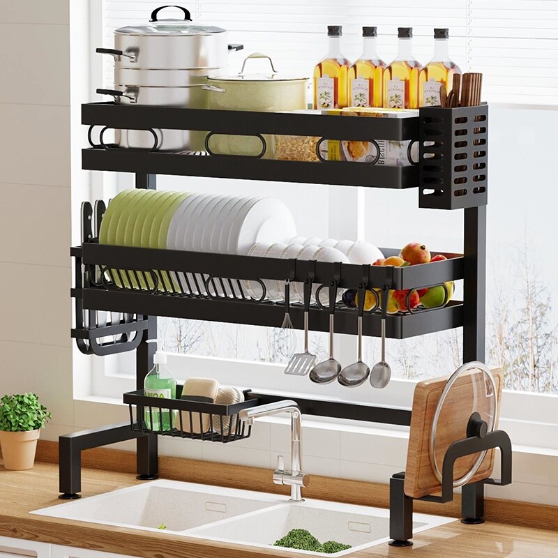 Gambar The kitchen sink shelf Taiwan rainbow noodle bowl dish away multi role dish rack waterlogging caused by excessive rainfall aircraft pool on the dishes