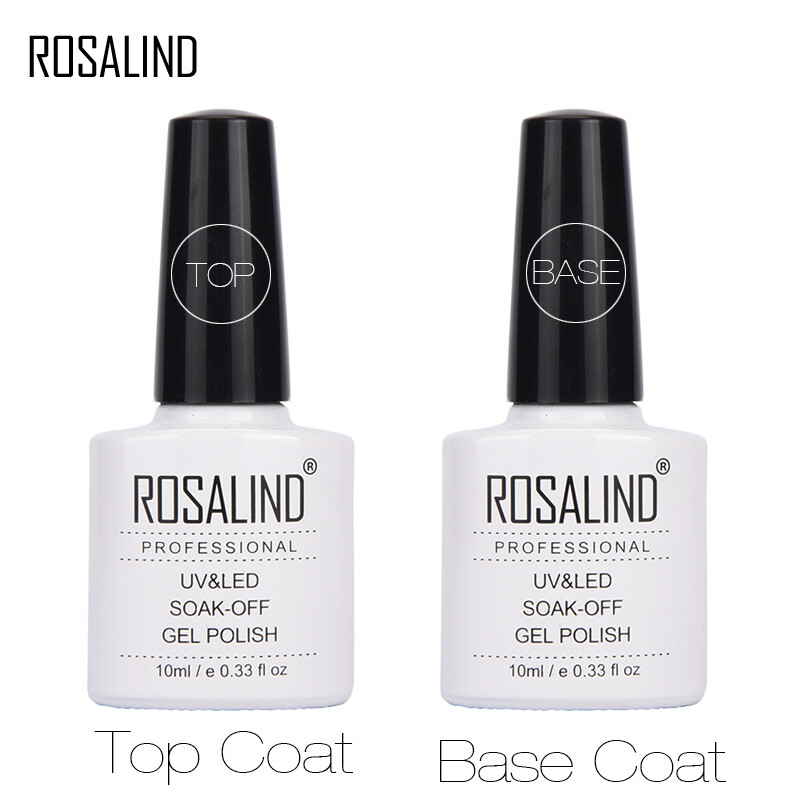 Gambar Rosalind 1Set 10ML Multi Use Top   Base Coat For Gel Lauquer Nail Art Semi Permanent LED Soak Off Gel Varnish Base And Top