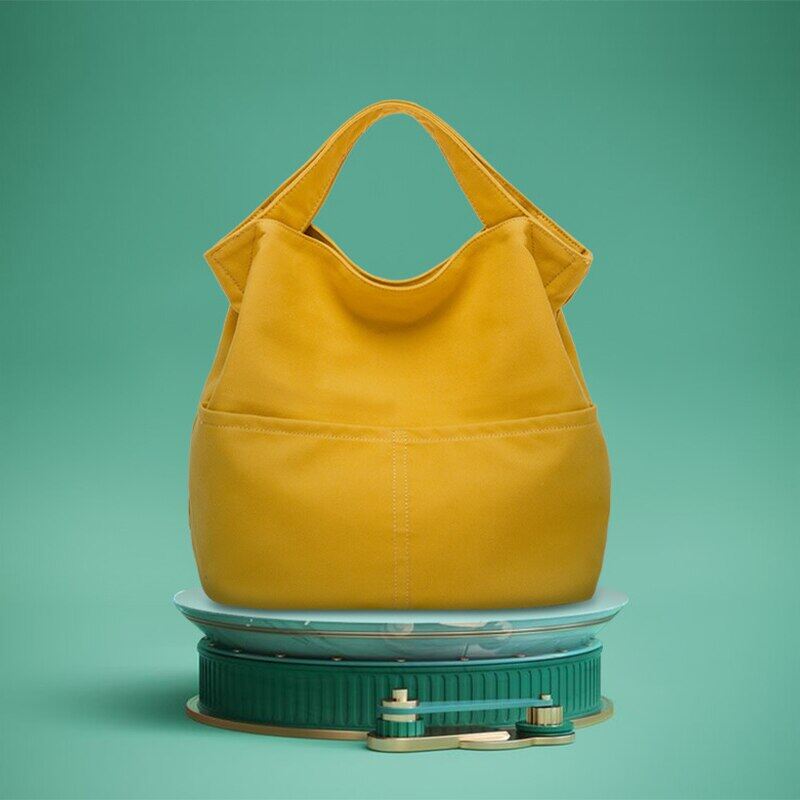 Gambar Portable Canvas Lunch Bag Women Outdoor Camping Hiking Picnic Food Cooler Pouch Travel Eating Storage Thermal Package Accessorie