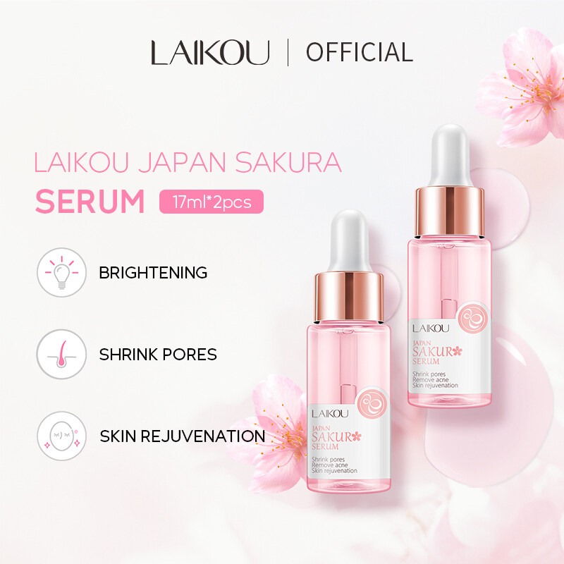 Buy 1 get 1 free LAIKOU17ml Whitening Sakura Face Serum Anti Wrinkle