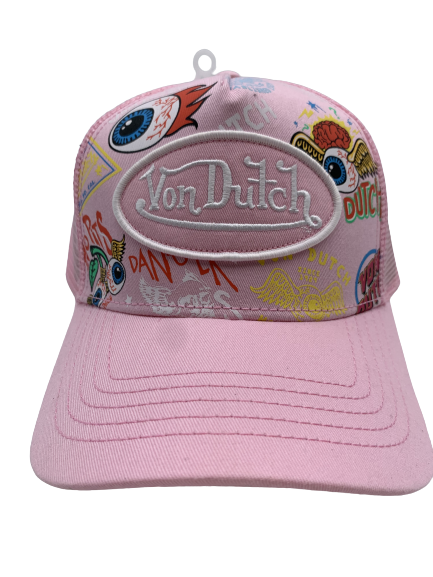 Von Dutch Logo Patch Trucker Hat Pink (Free Size) Lazada Lazada