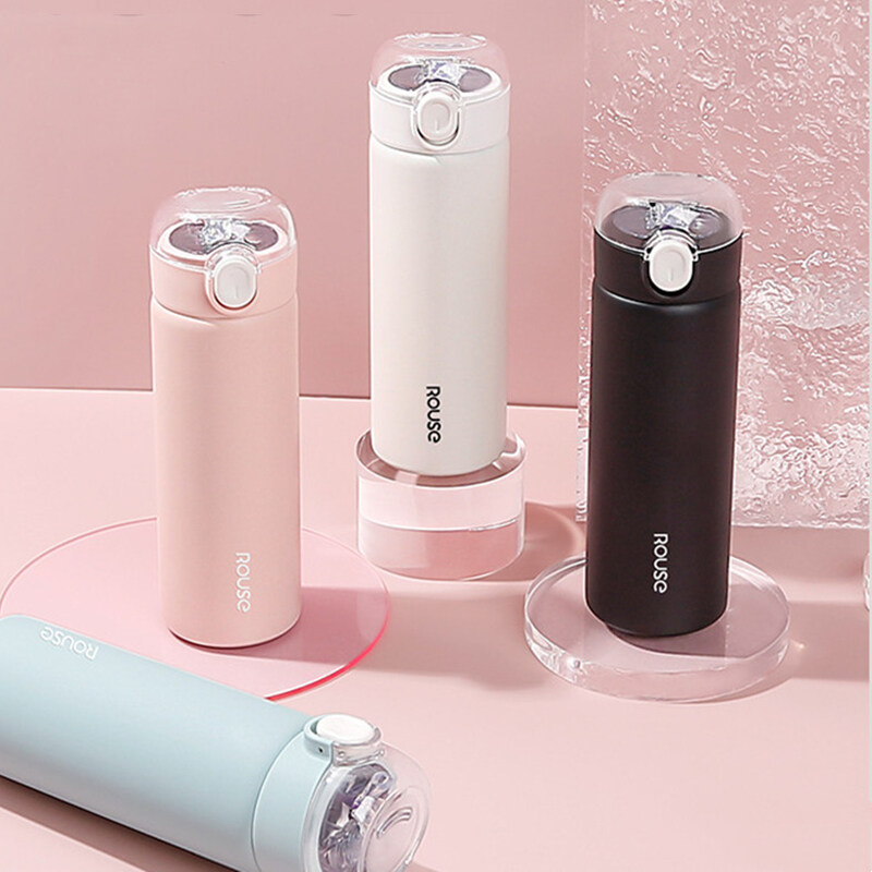 【YIDEA HONGKONG 380ml Fashion Stainless Steel Vacuum Flask With Straw Portable Cute Thermos Mug Travel Thermal Water Bottle