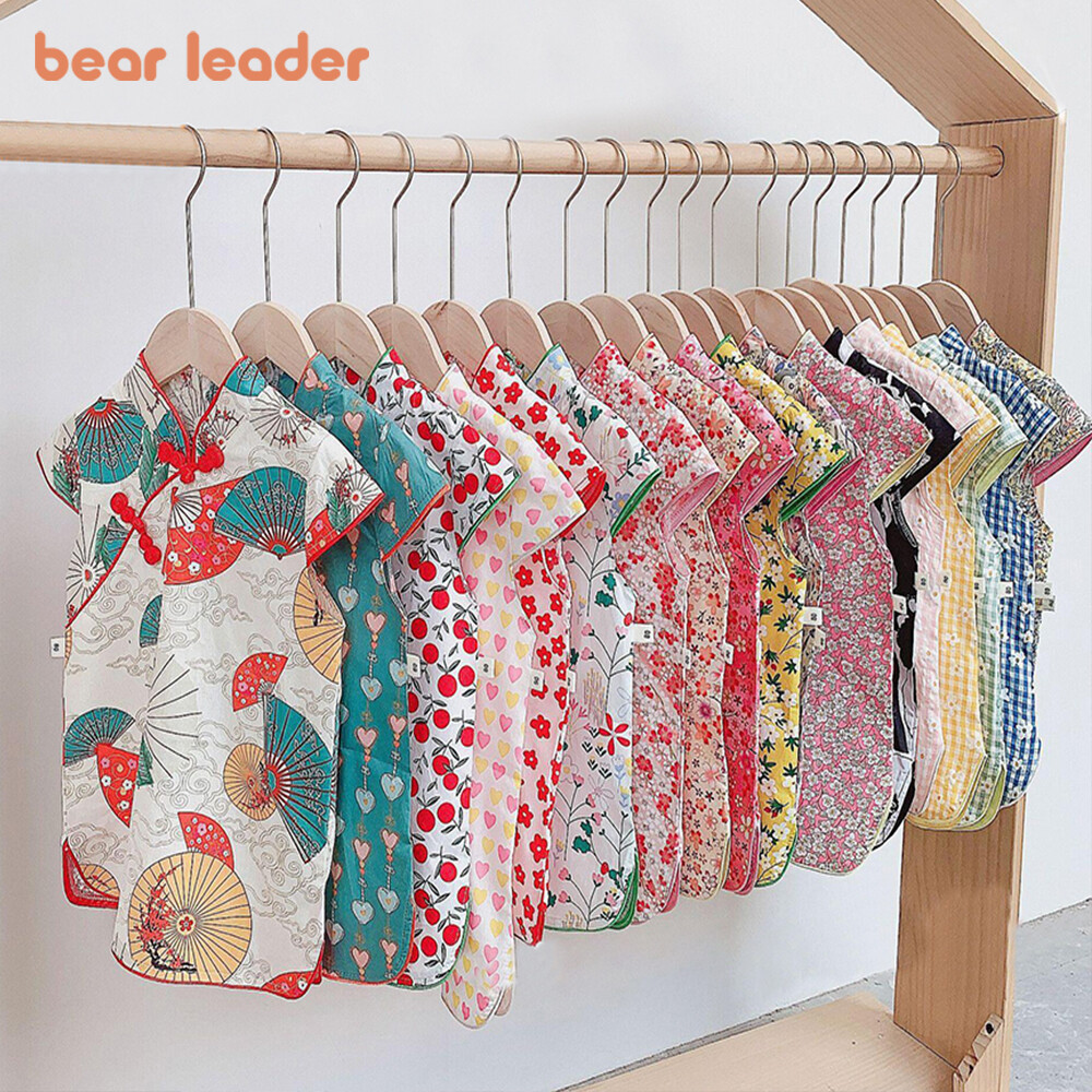 Gấu Lãnh đạo 2-8 Năm Cô Gái in hoa Xường Xám Dresses Mùa Hè Mới Thời Trang Không Tay Trung Quốc Chi-Pao Cho Trẻ Em Quần Áo Giản Dị Dễ Thương Hoa Qi Pao Ăn Mặc