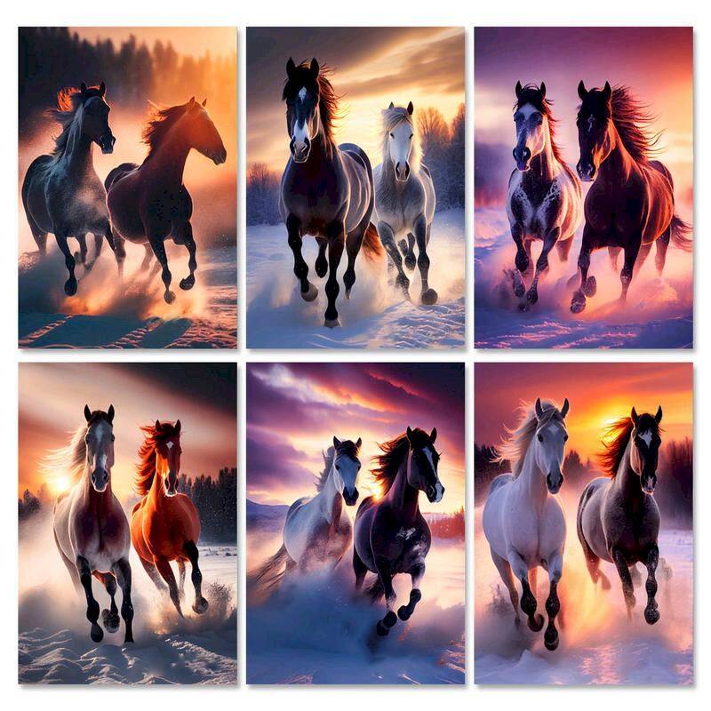 Ruopoty Hiện Đại sơn theo số Ngựa chạy Hình Ảnh Vẽ Cho Người Lớn Tác Phẩm Nghệ Thuật Thủ Công Mỹ Nghệ Bộ tự làm Cá Nhân Quà Tặng