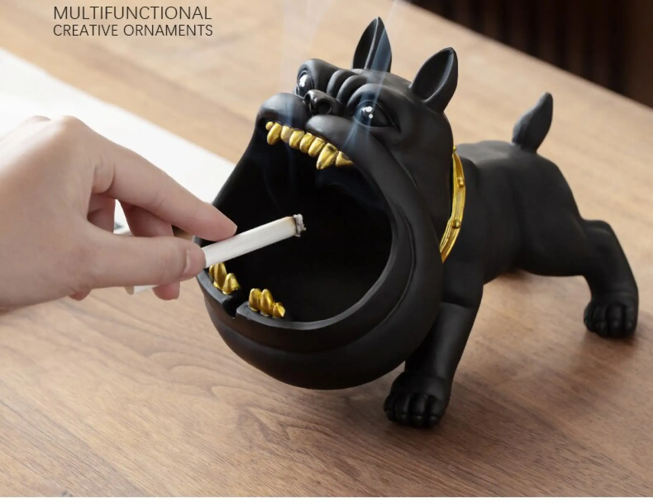 Creative Ceramic Ashtray Black Home Desktop Decoration Ashtray Cartoon Dog Ashtray