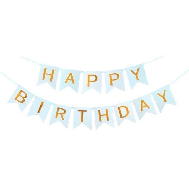 1 Set Paper Happy Birthday Party Bunting Banner Letter Hanging