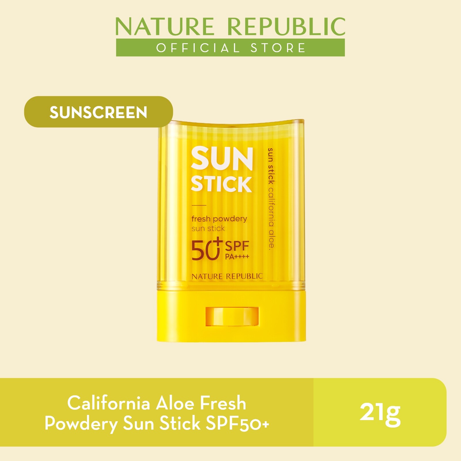 Gambar Nature Republic California Aloe Fresh Powdery Sun Stick Broad Spectrum SPF50+   for All Skin Types