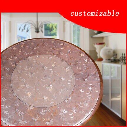 Gambar 2021 PVC Round Table Tablecloth Transparent Dining Table Round Tablecloth1.0\1.5\2.0 Waterproof Oil Proof Anti Scald Disposable
